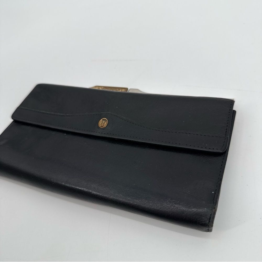 Gold Pfeil Sport Genuine Leather Wallet Black Made in Germany Vintage - Picture 6 of 14